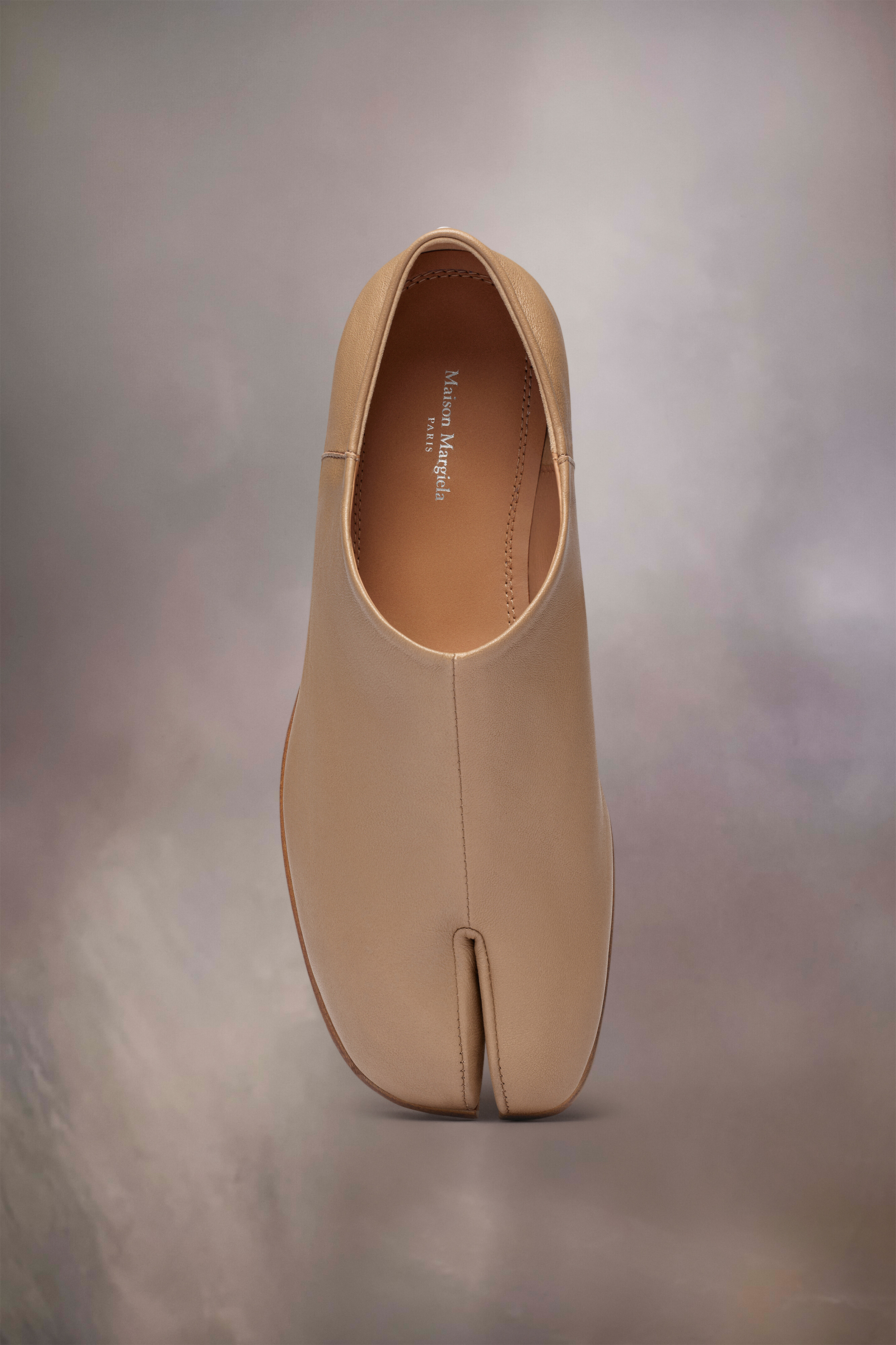 Babouches Tabi marron en cuir pour femme Nude