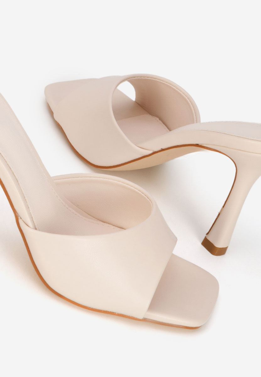 Mules a talon beige Elseia
