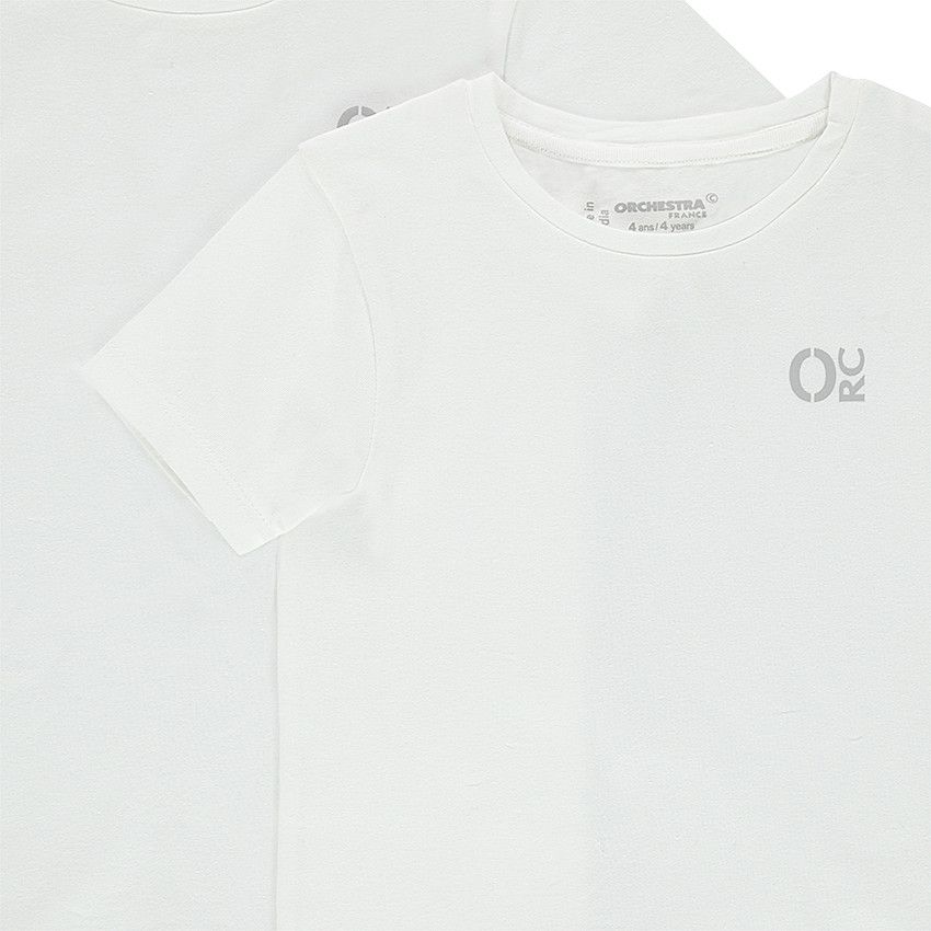 Lot de 2 tee-shirts en coton uni (maillots de corps) print logo - Bleu