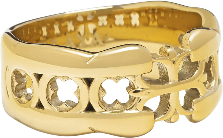 Nialaya Men's Cross Band Ring with Gold Plating Gold