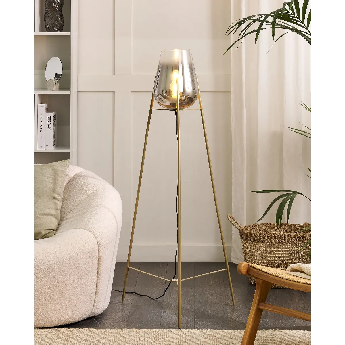 Beliani Lampadaire MENA - Métal Doré