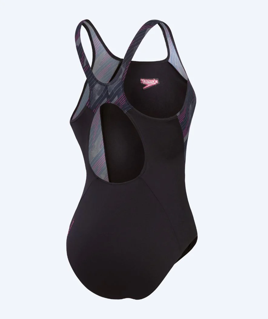 Speedo badedragt til damer - Hyperboom Splice Muscleback - Sort/grå