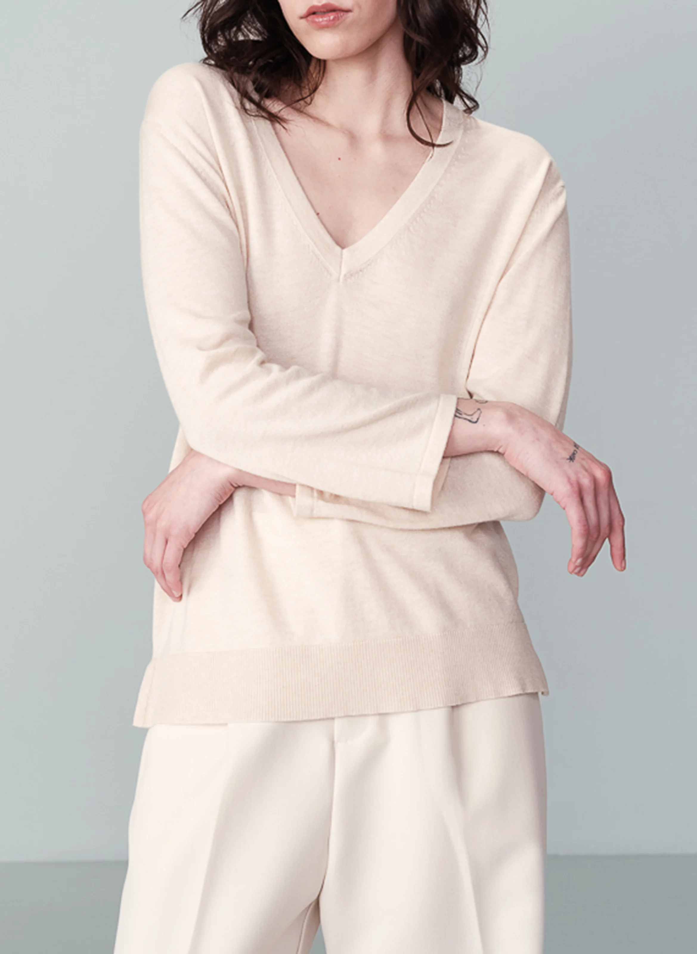 NAIVE - Pull col V| Beige