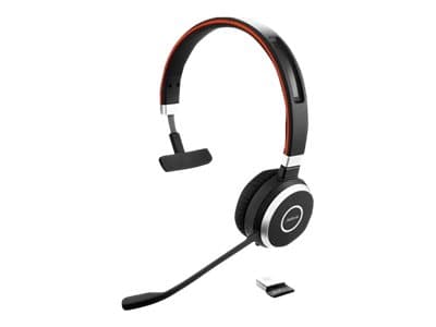 Jabra Evolve 65 SE MS Mono - Hodesett - on-ear - Bluetooth - trådløs - USB - Certified for Microsoft Teams - for Jabra Evolve; LINK 380a MS