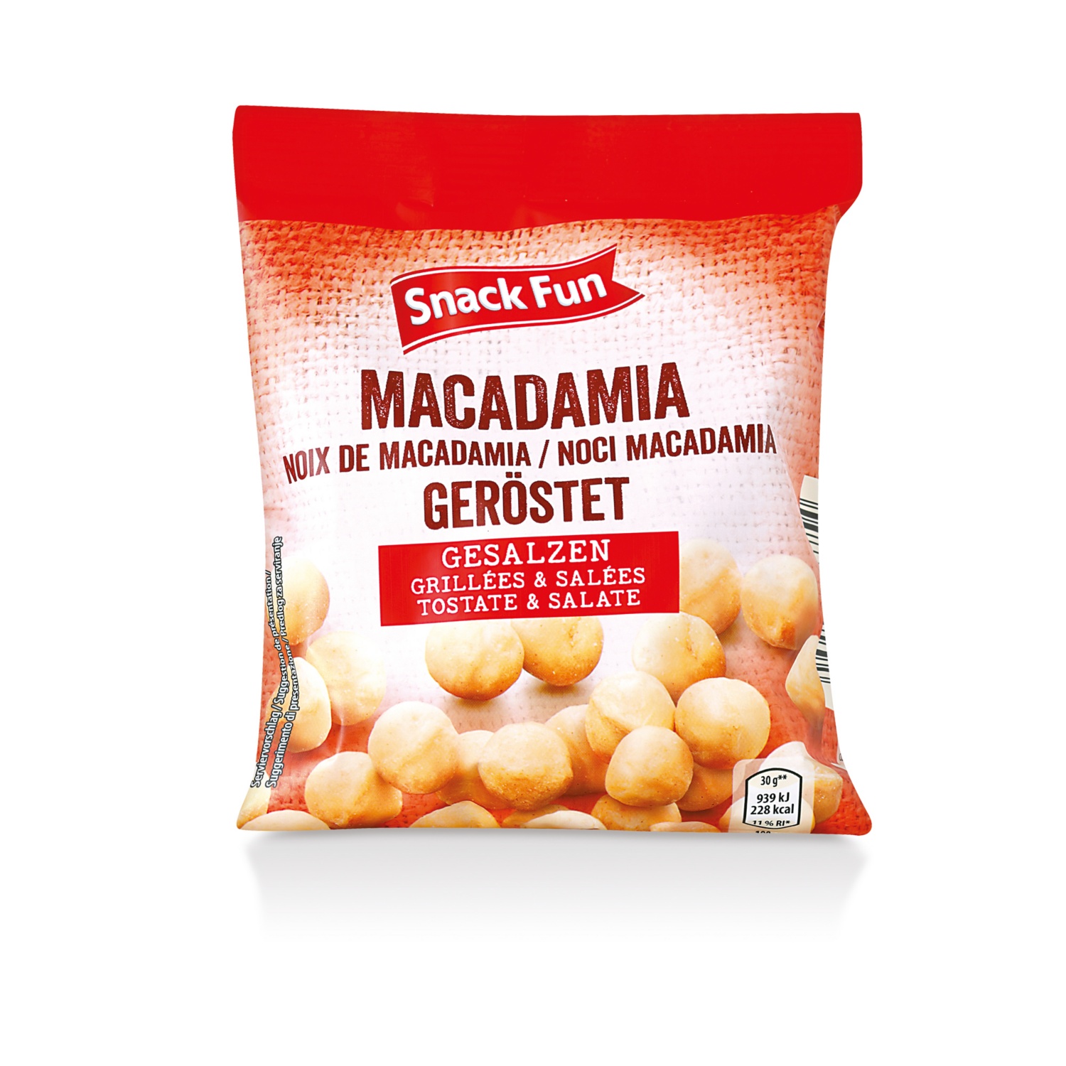 SNACK FUN Macadamia, geröstet gesalzen 125 g