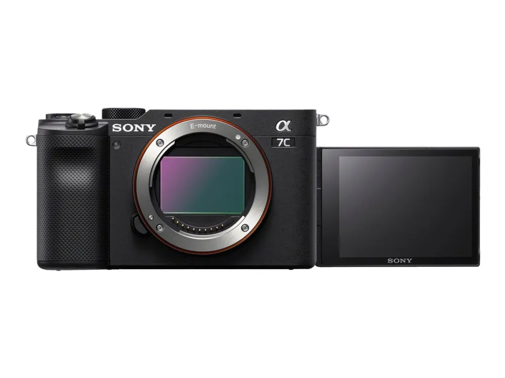 Sony a7C ILCE-7CL - Digitalkamera - spejlløst - 24.2 MP - Full Frame - 4K / 30 fps - 2.1x optisk zoom 28 - 60 mm objektiv - Wireless LAN, NFC, Bluetooth - sort