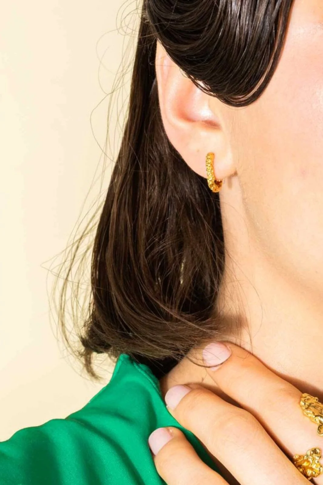 House Of Vincent Riddle Hoop Earrings gilded