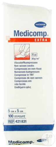 Hartmann Medicomp Extra Compresses En Non-Tissé Non Stériles 6 Plis 5x5cm Pièces 100 (4218314)