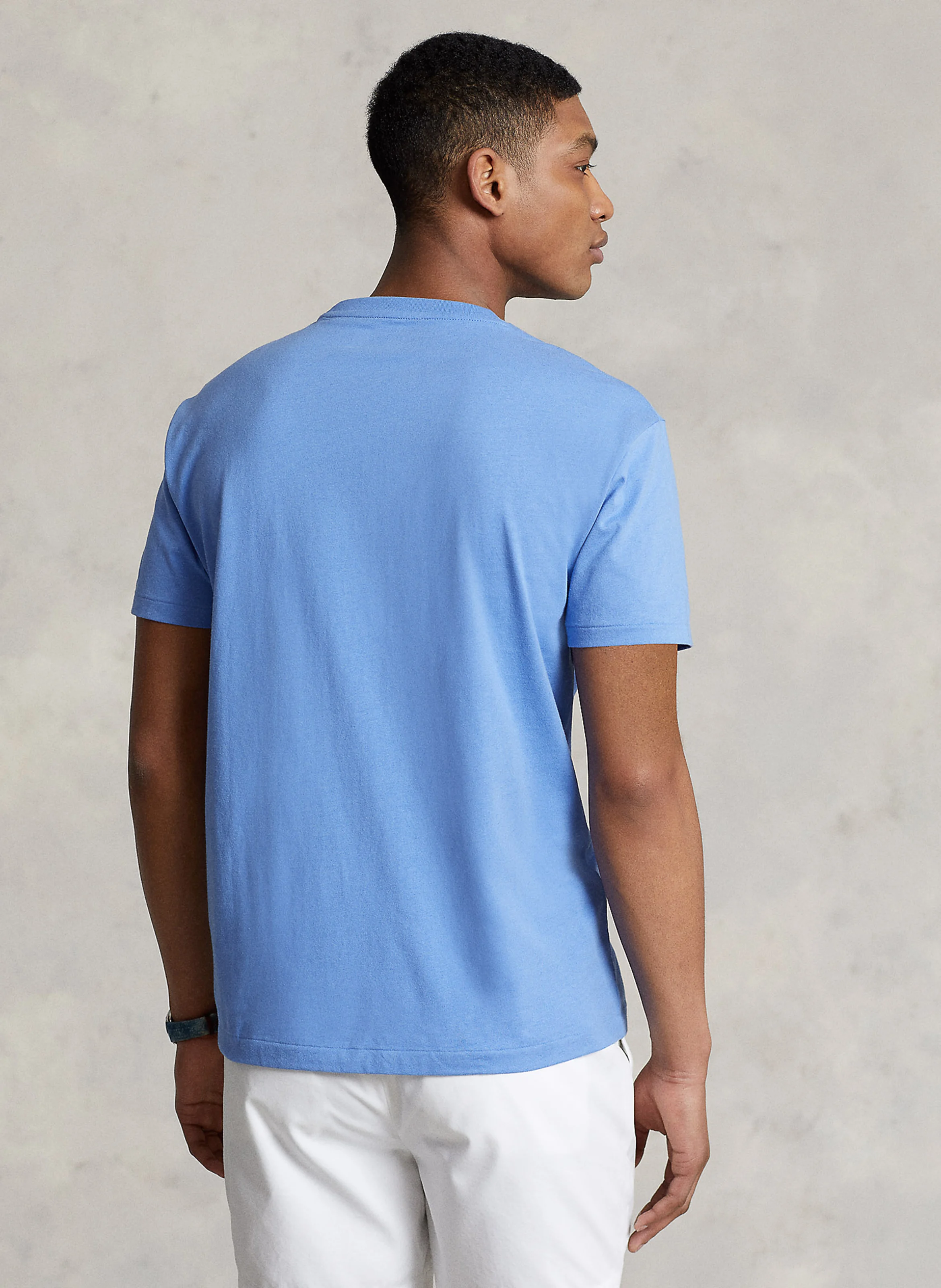Tee-shirt col rond regular-fit en coton | Bleu