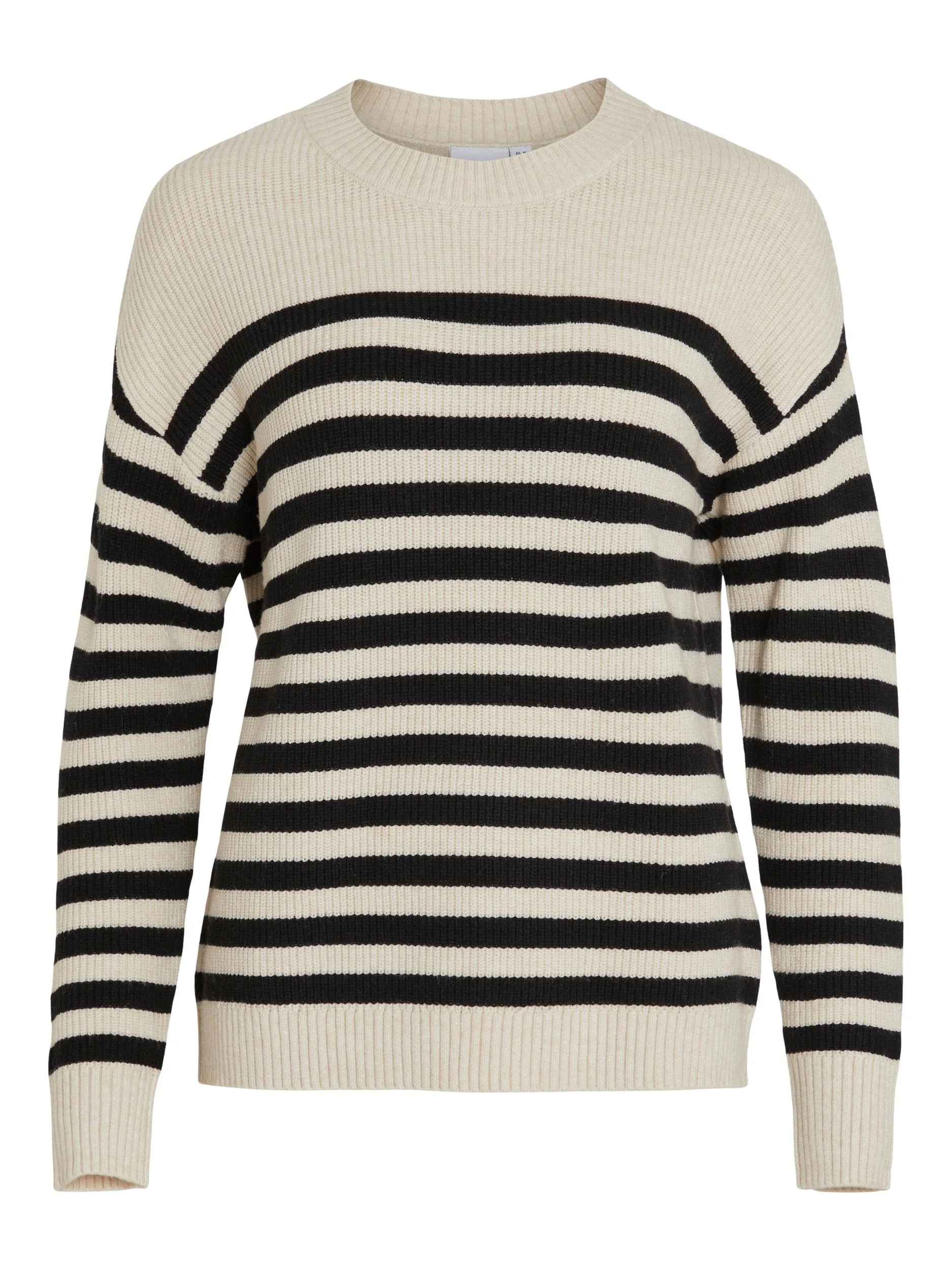 Vila  Viril strikket bluse- Sort/creme