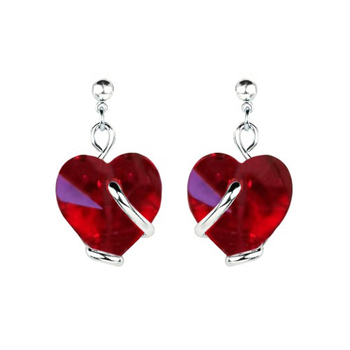 Boucles d'oreilles Andrea Marazzini coeur rouge