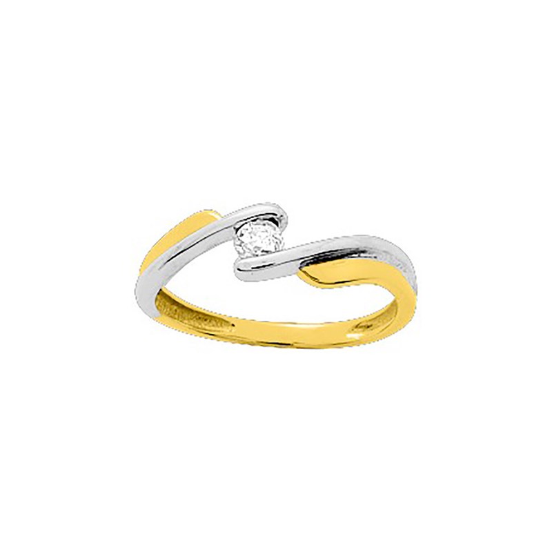 Bague femme - Oxyde de zirconium - Or 9 Carats