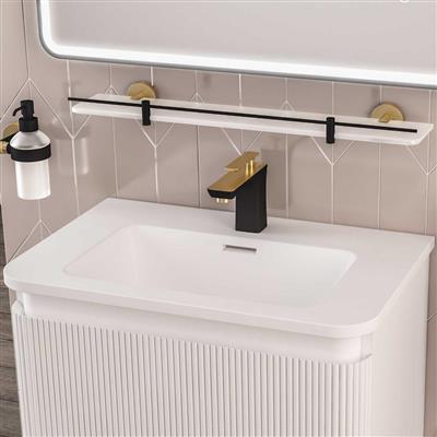 Eastbrook Catania messing glazen planchet met rand zwart mat en messing geborsteld