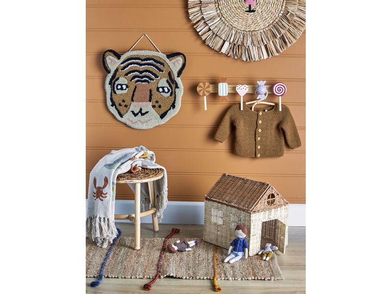 Bloomingville Garderobe Rudy 42 x 14 x7 cm Braun, MDF Garderobe mit Haken