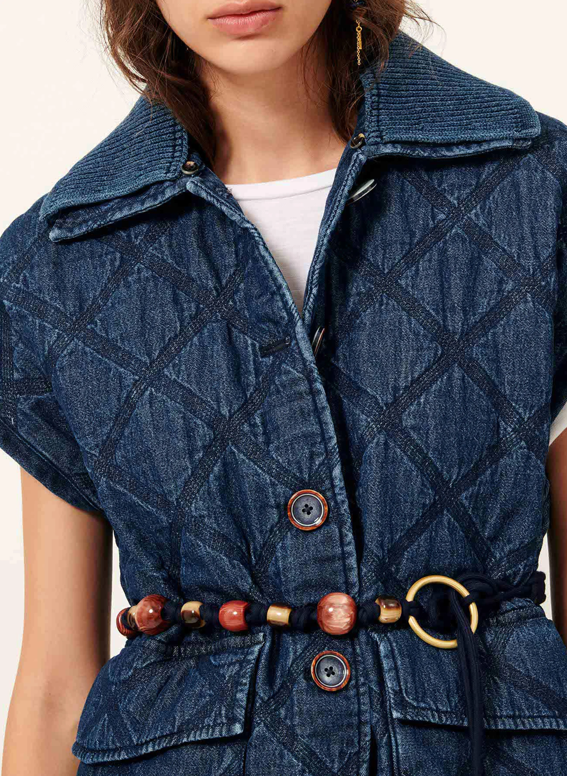ELK BAY - Veste sans manches denim en coton | Bleu