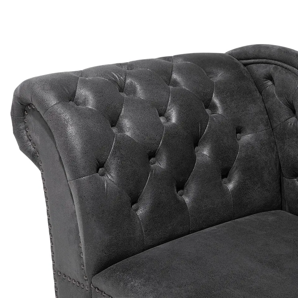 NIMES - Chaise longue - Grijs - Linkerzijde - Kunstleer