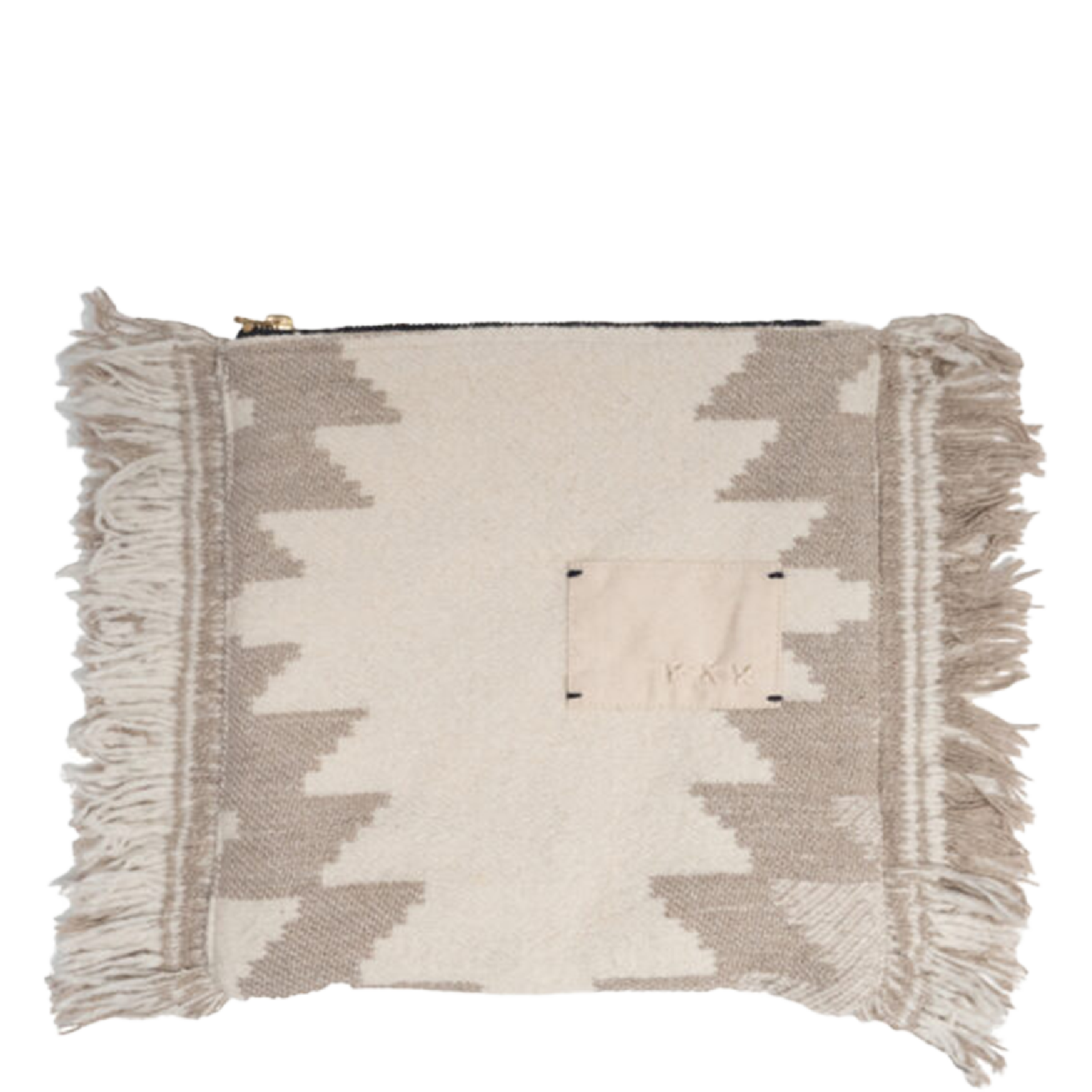 KRAFT - Pochette de voyage frangée 30x30 cm | Beige