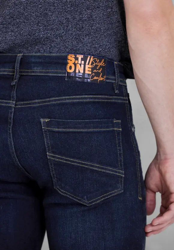 Slim Fit Jeans - indigo blue stone wash
