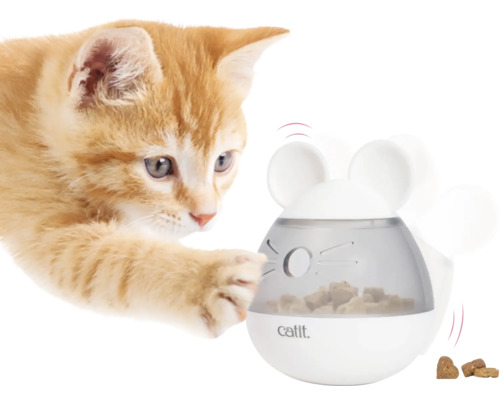 Catit Pixi snackdispenser, muismotief, wit, ca. 8 x 10 cm, voor snacks tot 9 mm