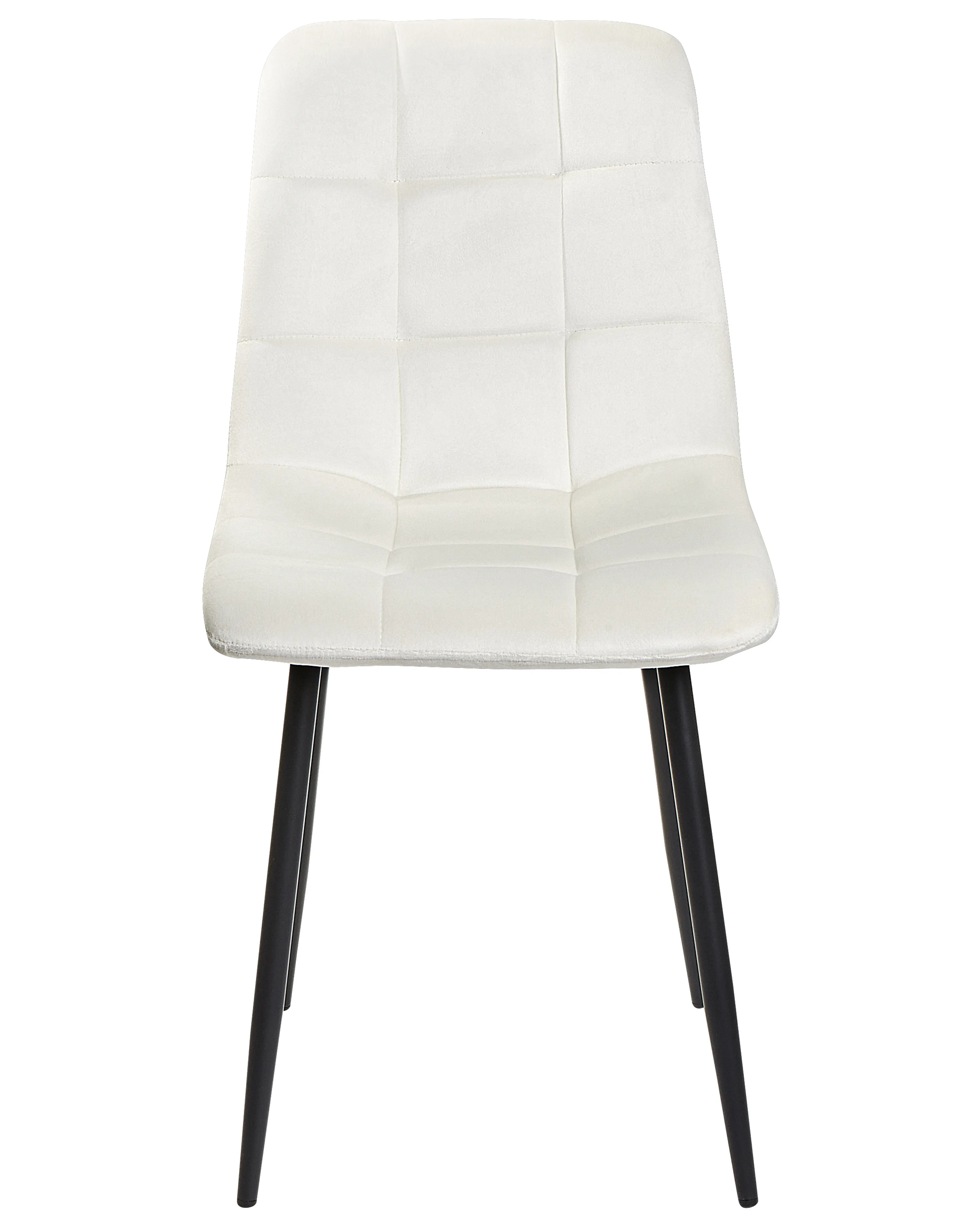 Set van 4 eetkamerstoelen POWELL Fluweel Gebroken wit