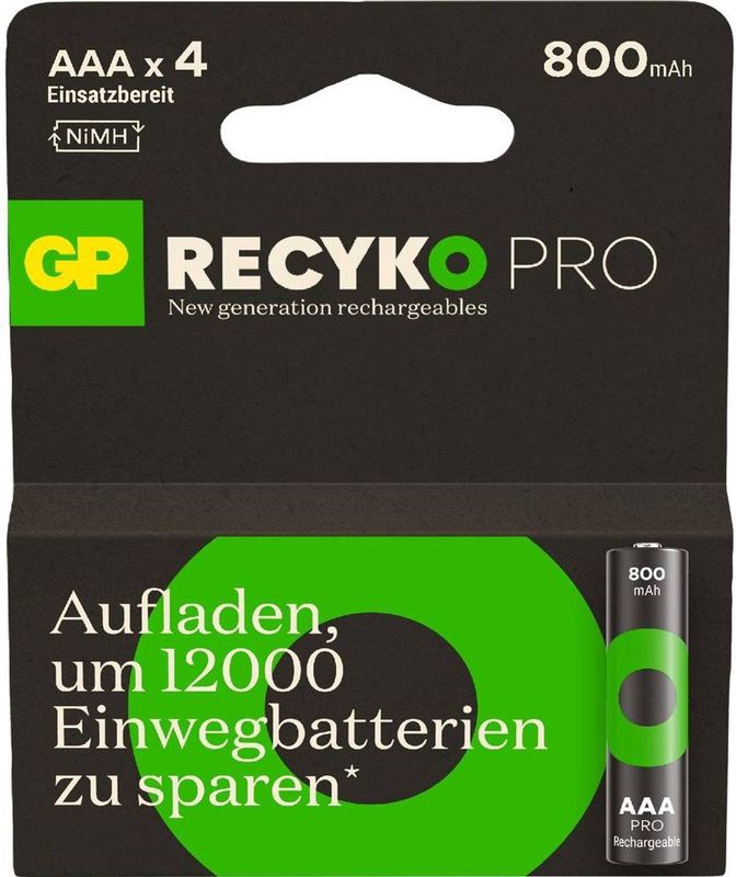 GP - ReCyko PRO - Oplaadbare Batterijen - AAA - 800 mAh - 4 Stuks