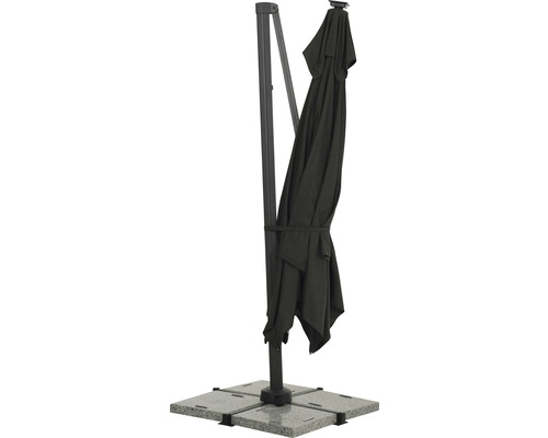 Soluna Jupiter 300 x 300 cm aluminium parasol inclusief LED-verlichting en zonnepaneel