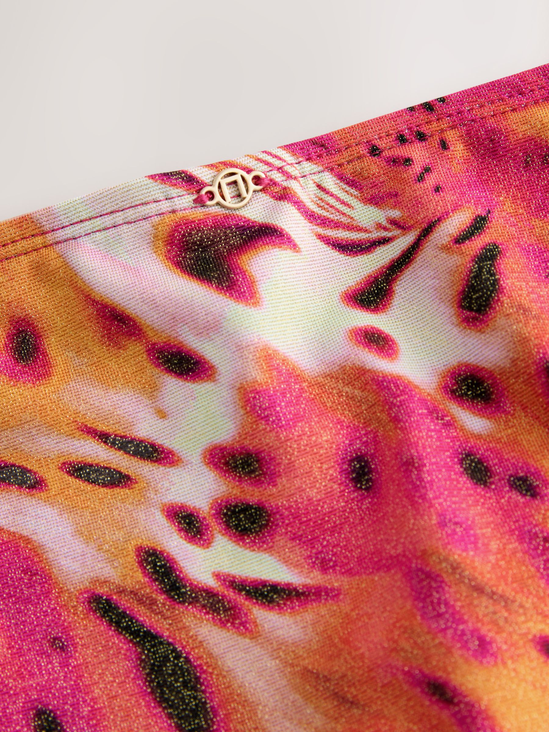 Roze/oranje metallic - Bikini broekje met print
