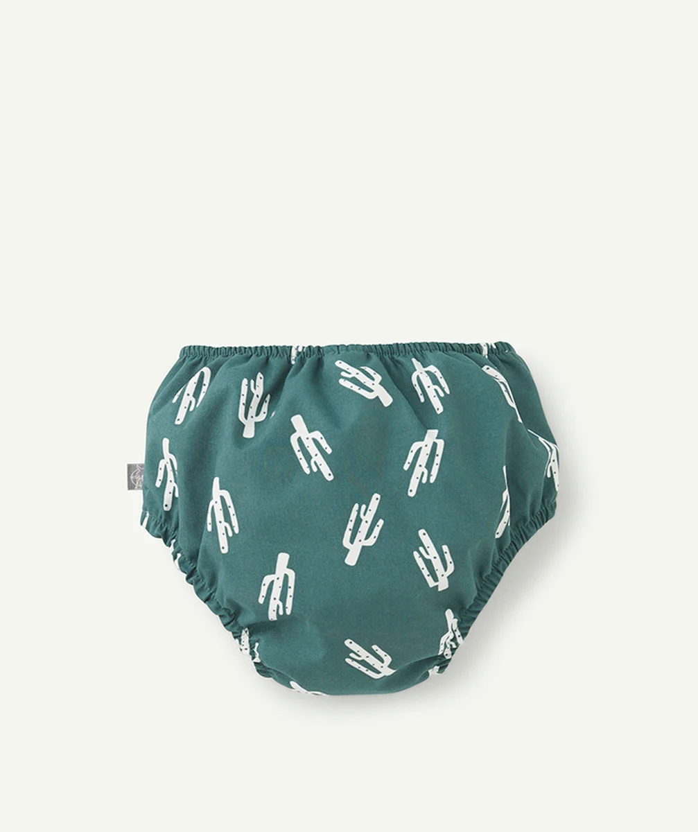 LASSIGMAILLOT DE BAIN COUCHE RÉUTILISABLE BÉBÉ GARÇON VERT IMPRIMÉ CACTUS