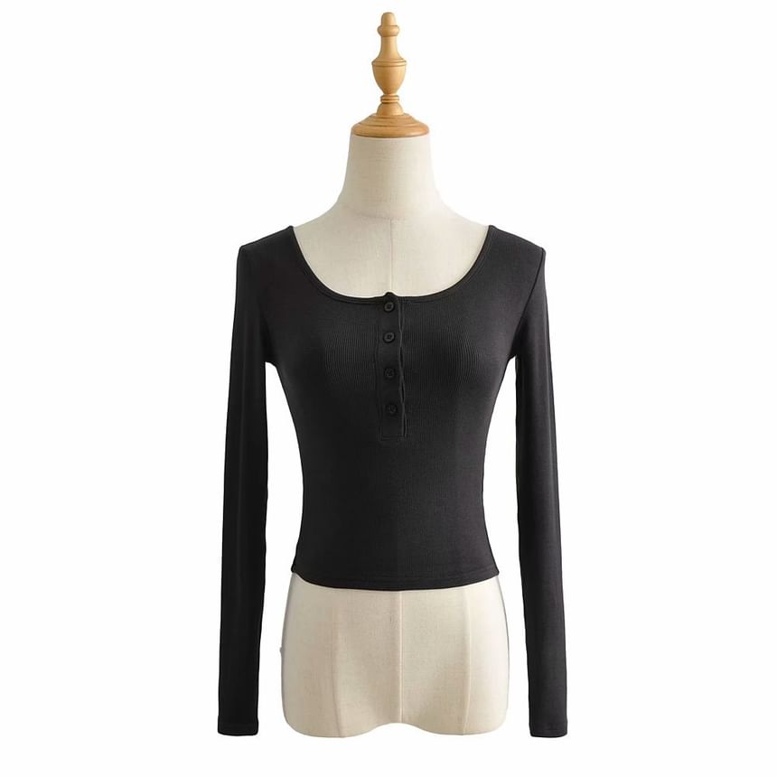 Sosana - Henley T-shirt met lange mouwen
