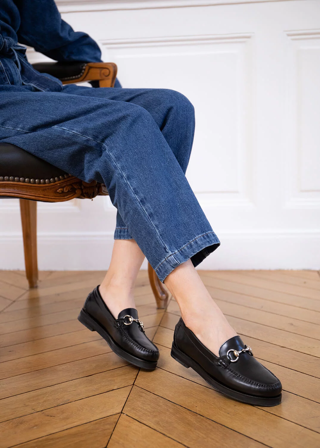 MOCASSIN MORSETI SPAZZO MOC CUIR NOIR