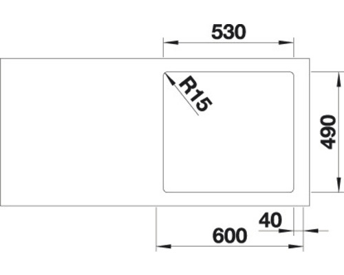 Blanco ETAGON 500-IF/A spoelbak, 540 x 500 mm, roestvrij staal, 521748
