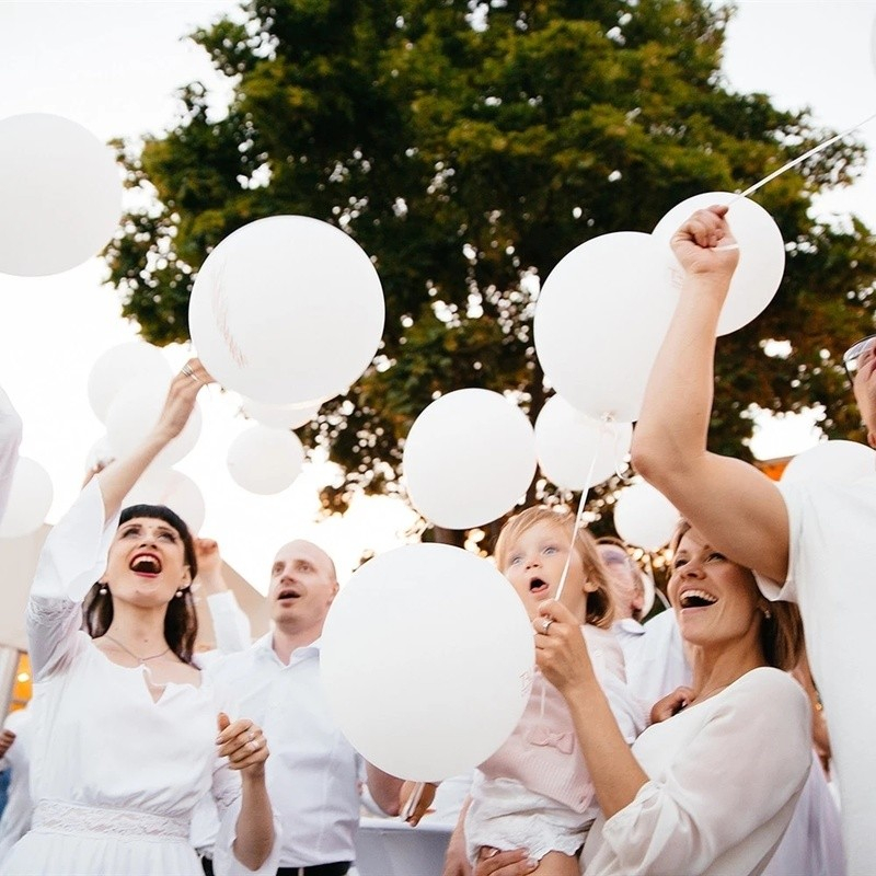 (20er Set) Ø30cm Party Deko Ballons Latex Luftballons - Weiss