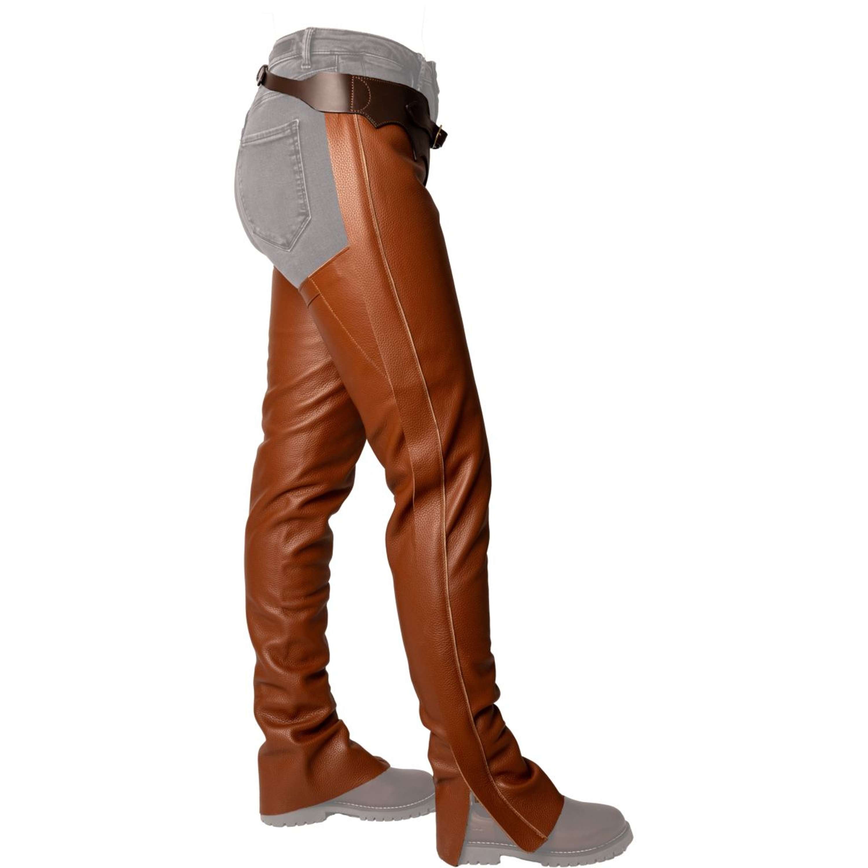 Dyon Lange Chaps Leer Standard Cognac