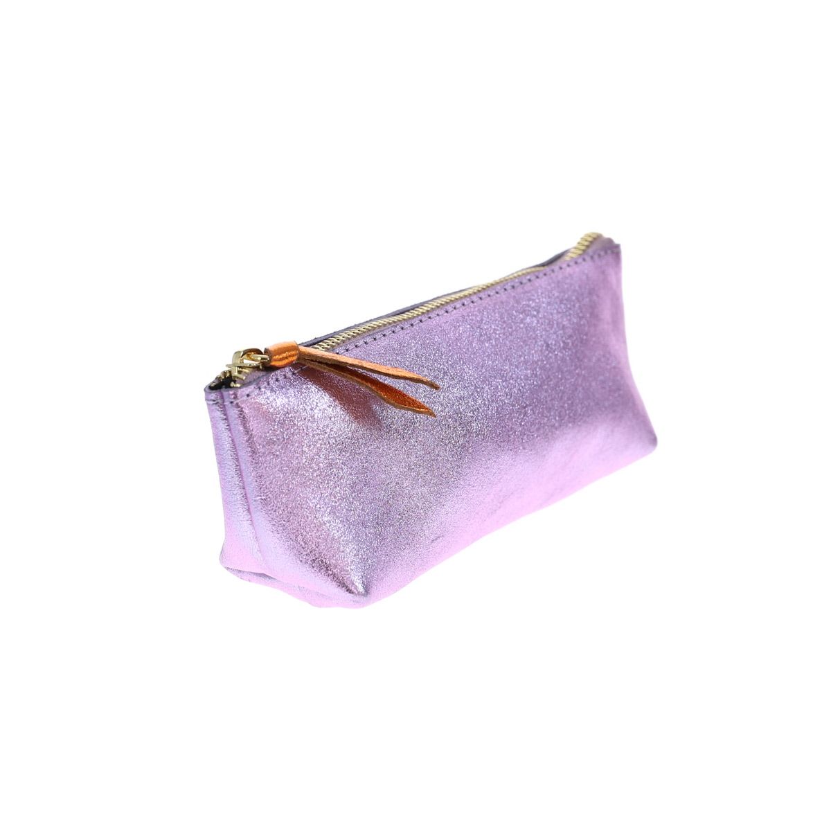 Trousse stylos cuir lilas pailleté Le petit Souk