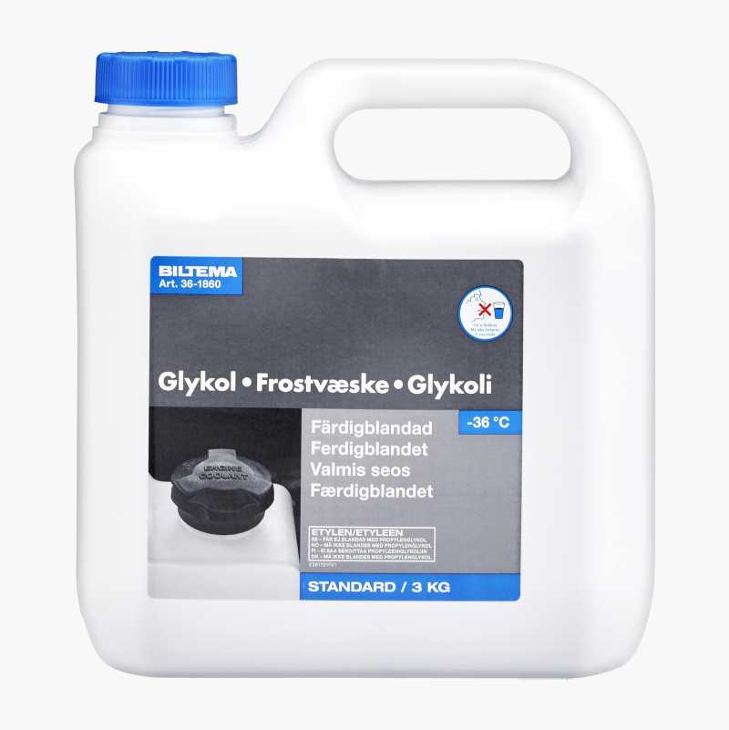Frostvæske (glykol), ferdigblandet, 3 kg