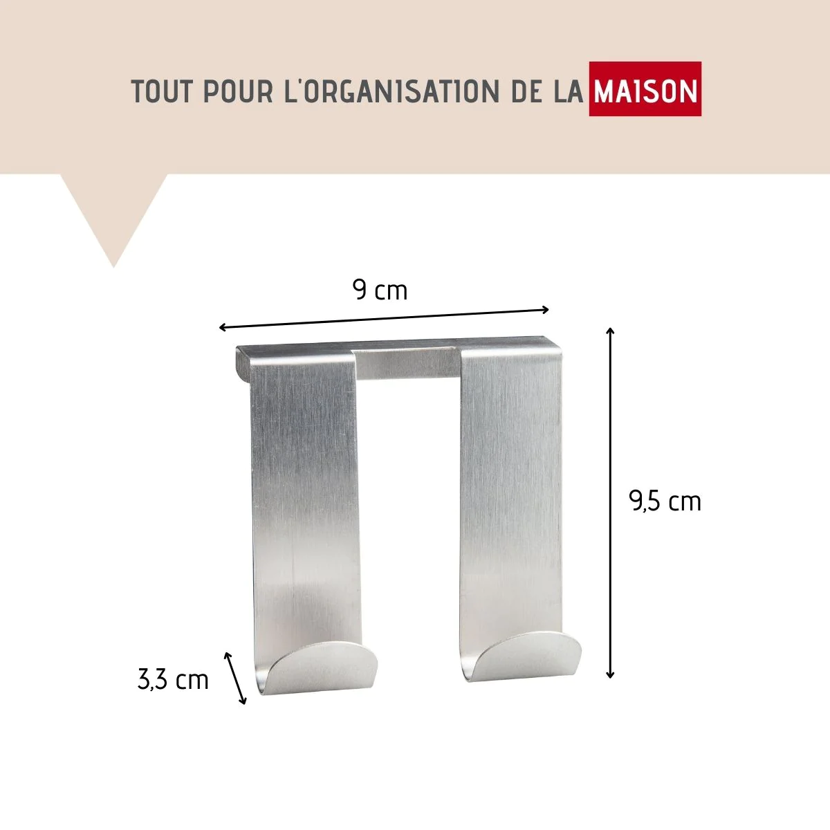 Crochet double pour porte Tecno Fackelmann