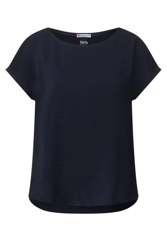 Materialmix T-Shirt - deep blue