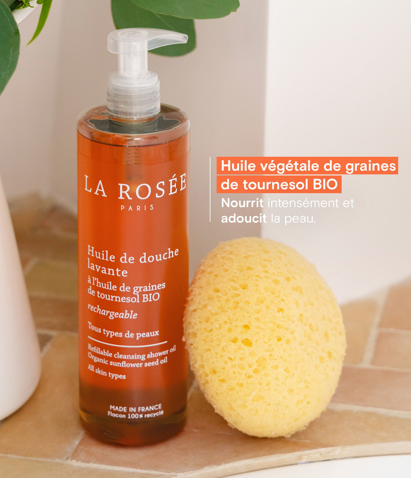 Huile de douche lavante rechargeable