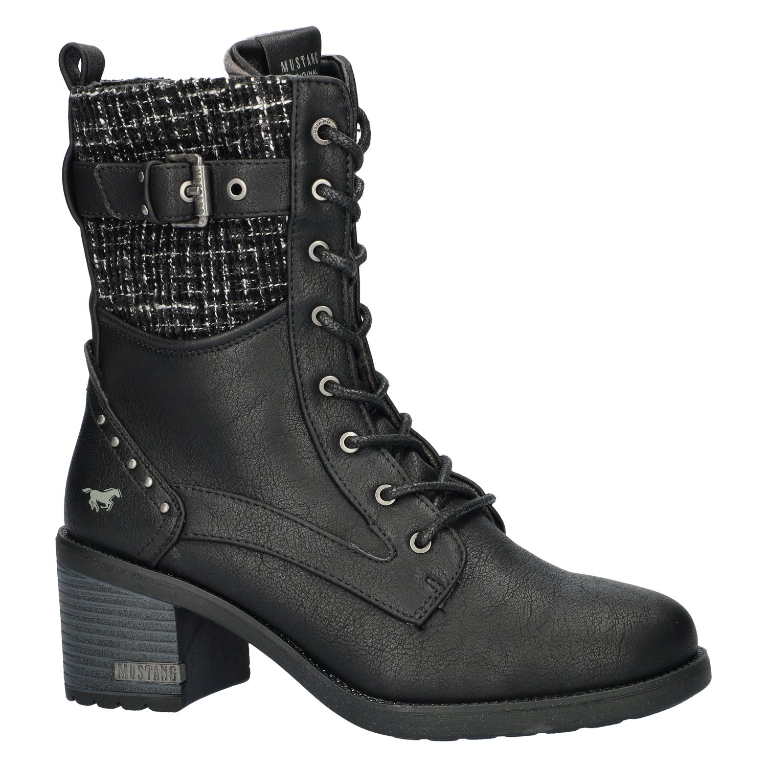 dames veterboot Mustang Zwart