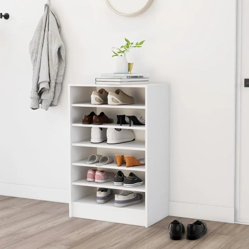 vidaXL - Schoenenkast - Wit - Bewerkt hout - 60 x 35 x 92 cm