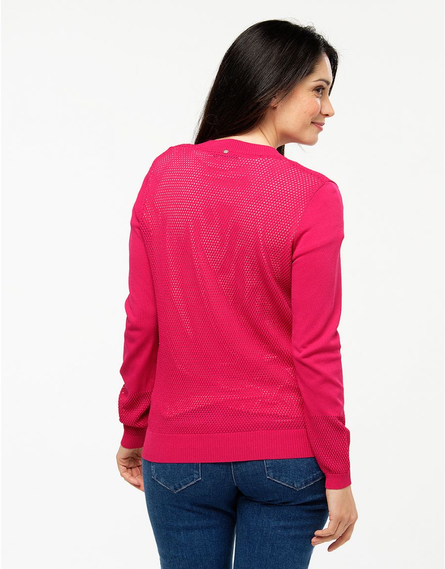 Gilet filet fuchsia