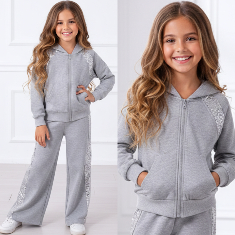 Sparkle stripe suit - grijs (verzenddatum 27 feb)