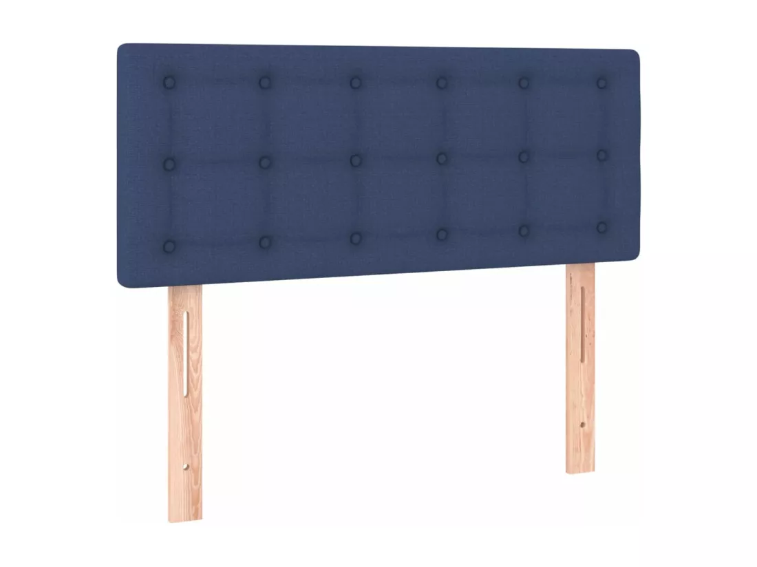 Sommier tapissier avec matelas et LED Bleu 90x190 cm Tissu