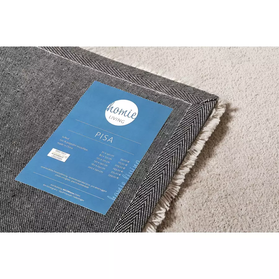 Homie Living Hochflorteppich Pisa hellgrau beige