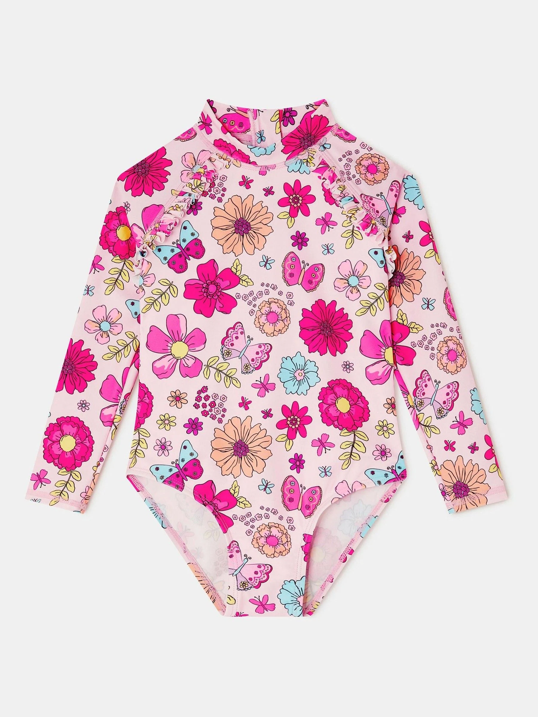 Angels By Accessorize - Retro Bloom badpak met lange mouwen voor meisjes