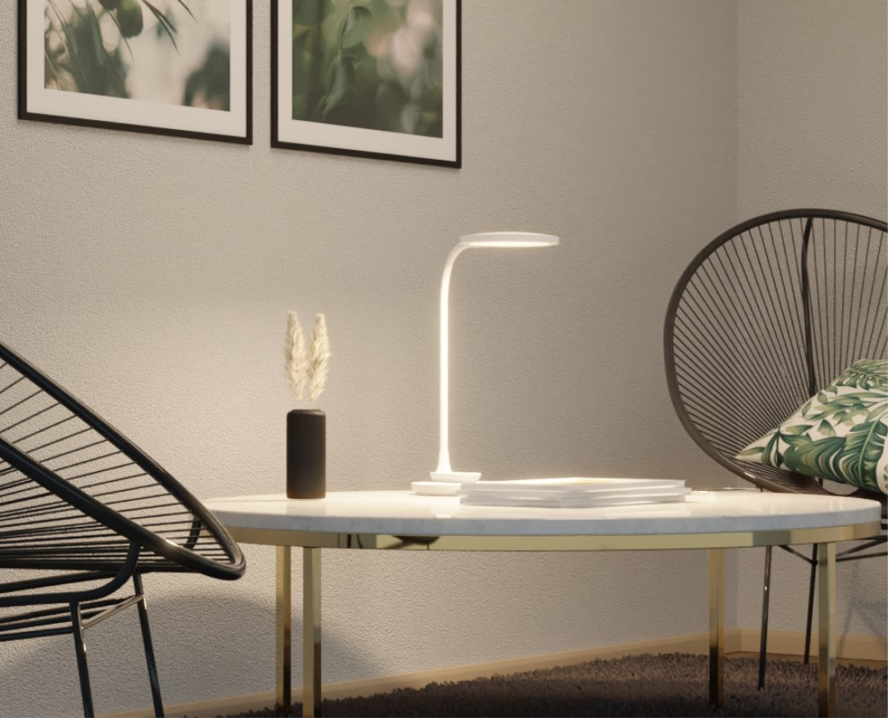 Horizon LED Tisch Leuchte Wand Lampe mit Schwanenhals (41-5011.126) - Weiss