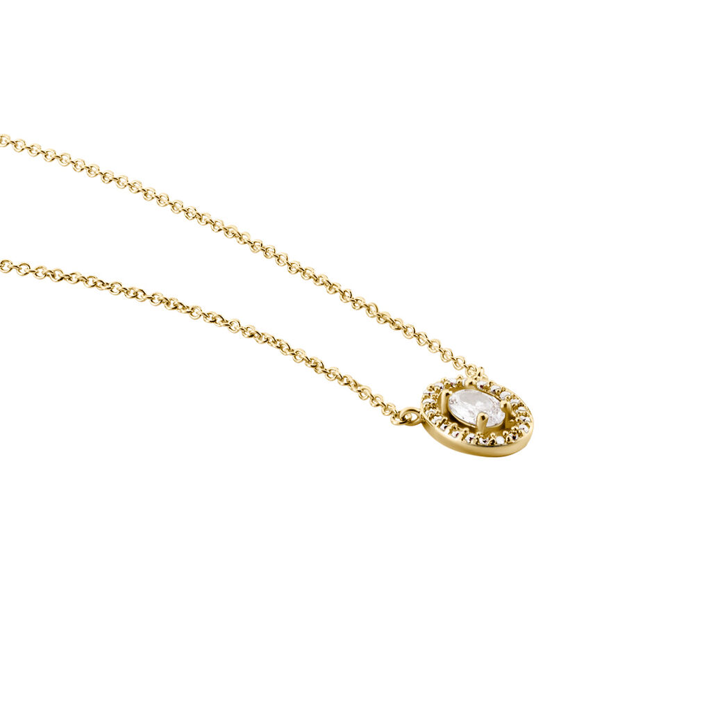 Collier Classical Plaqué Or Jaune Oxyde De Zirconium