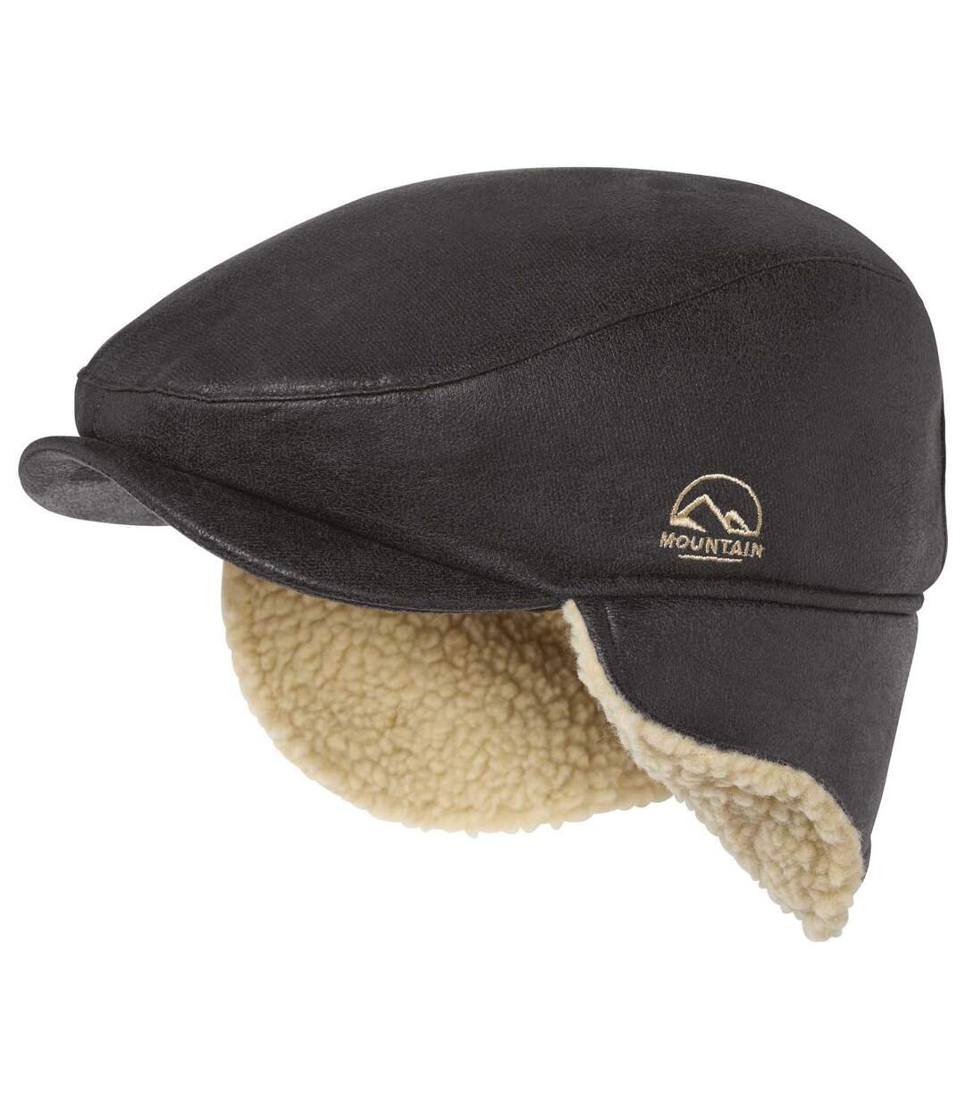 Casquette Plate Cache-Oreilles Suédine et Sherpa