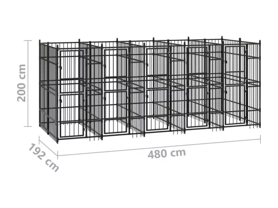 Chenil cage enclos pac noire 480 x 192 x 200 cm 02_0041887