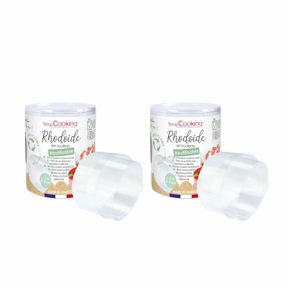 2 rubans rhodoïde pour entremets 3 m x 8 cm